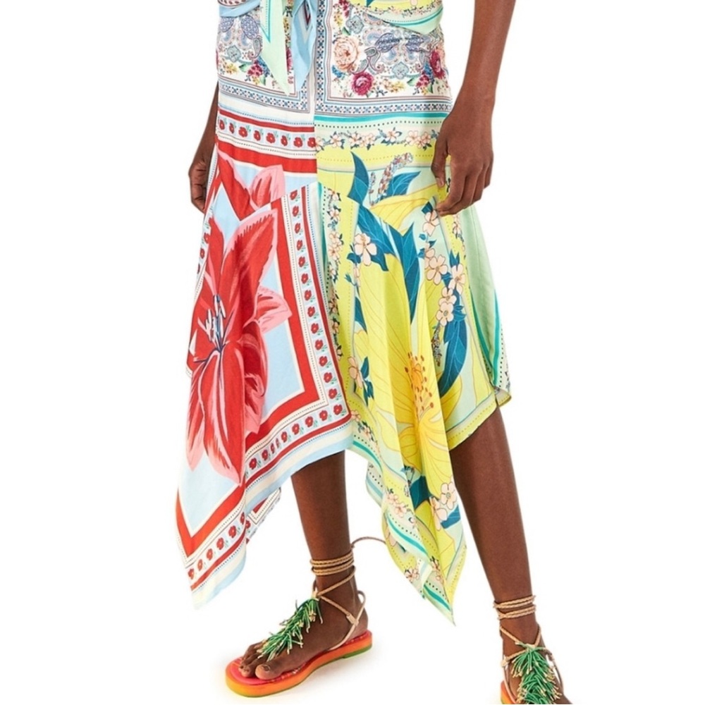 Farm Rio Azalea Mix MIDI Skirt XL NWT